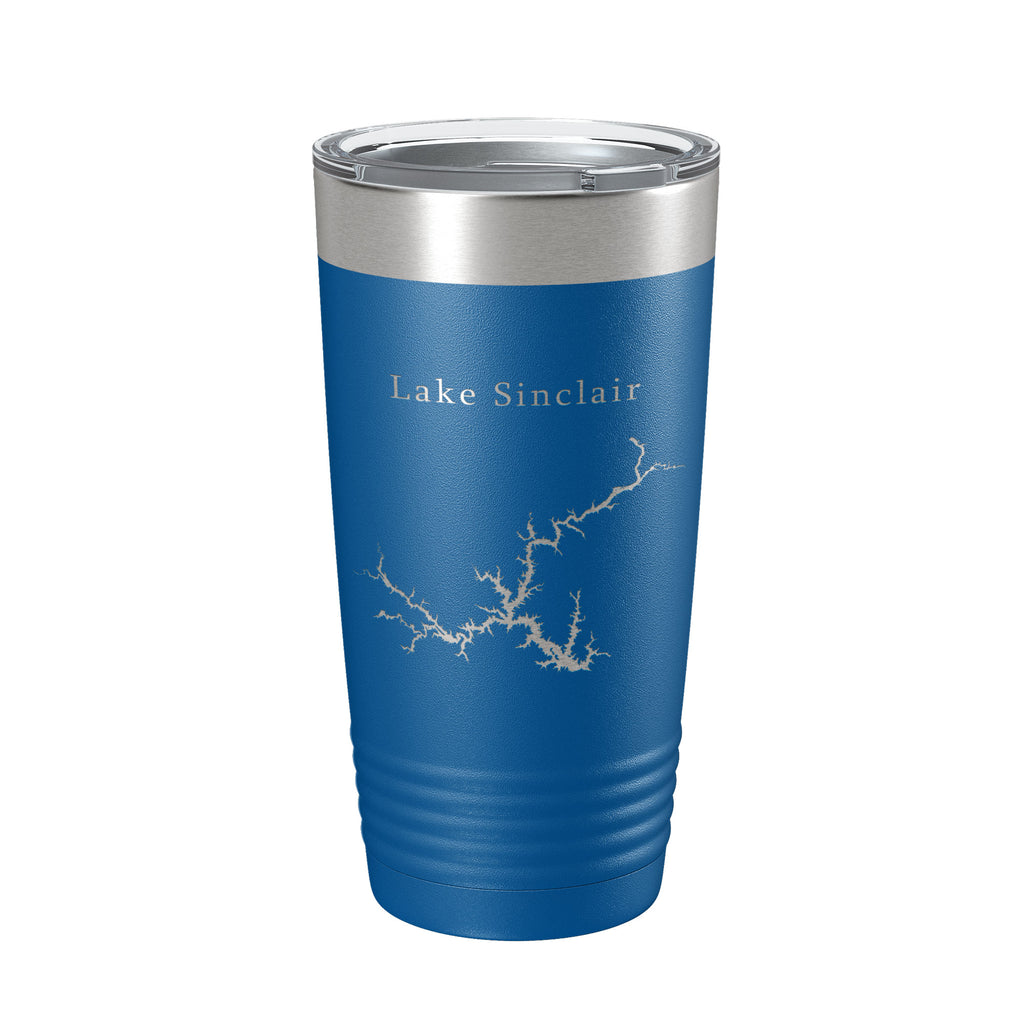 Lake Sinclair Map Tumbler Travel Mug Insulated Laser Engraved Coffee Cup Georgia 20 oz