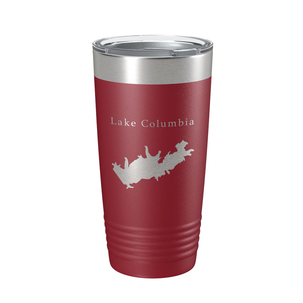 Lake Columbia Map Tumbler Travel Mug Insulated Laser Engraved Coffee Cup Arkansas 20 oz