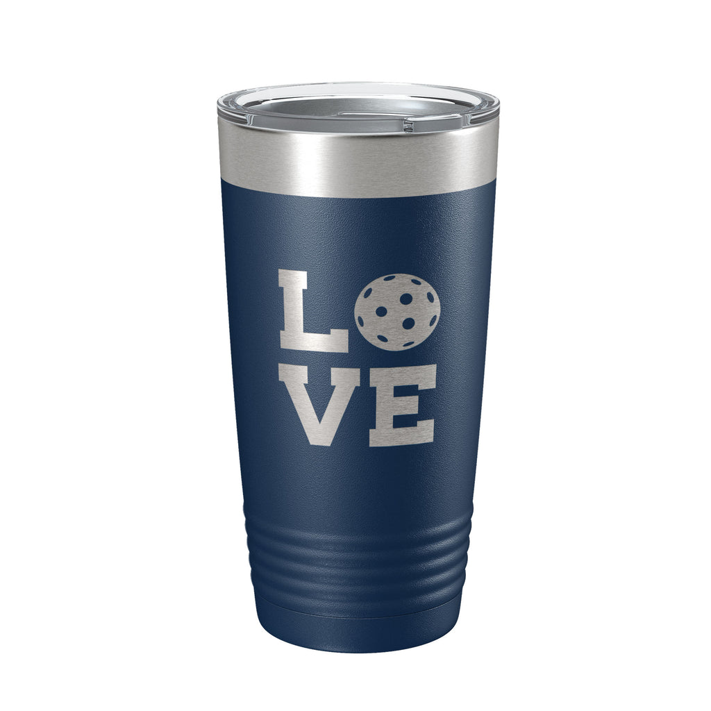 Pickleball Love Tumbler Travel Mug Insulated Laser Engraved Coffee Cup Pickle Ball Gift 20 oz