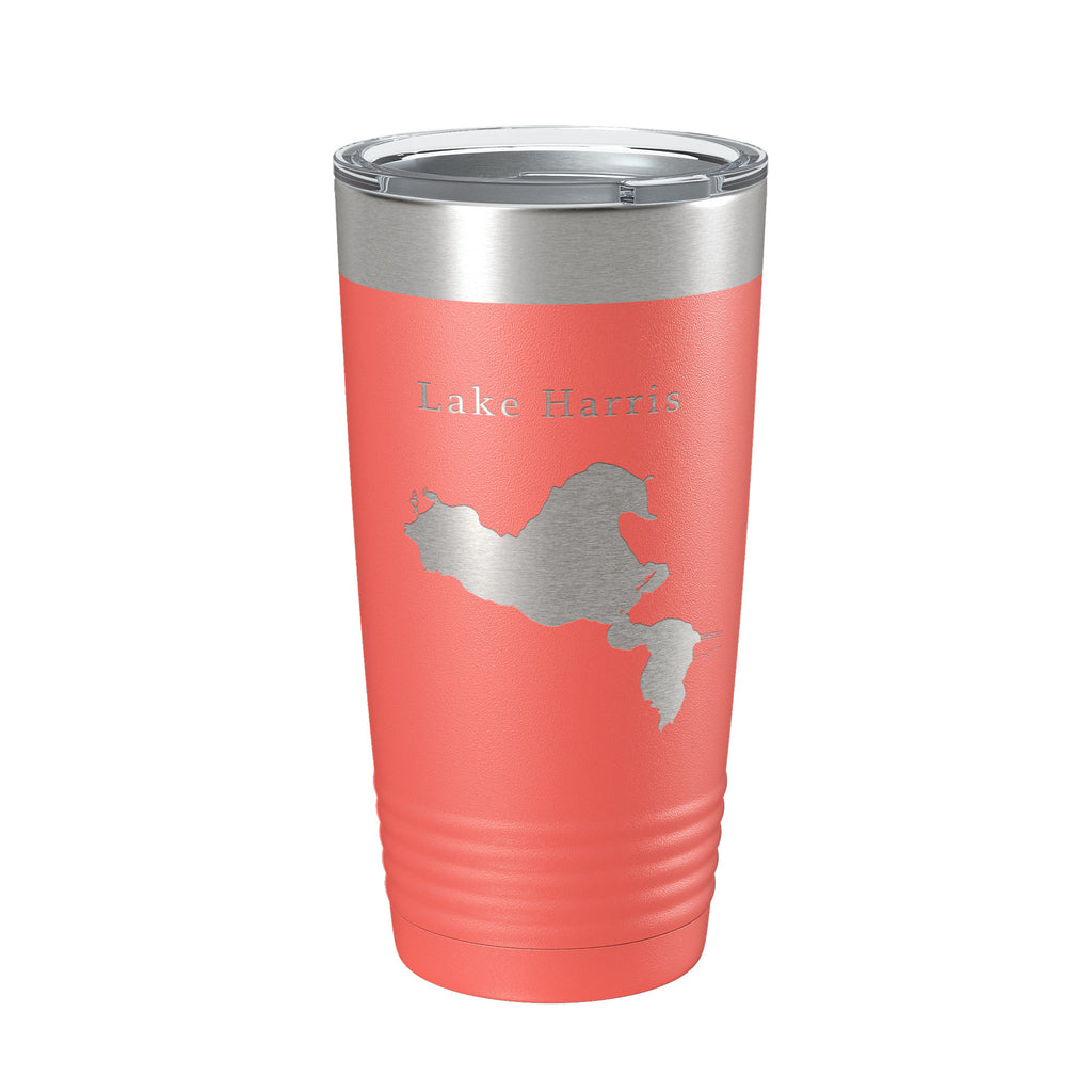 Lake Harris Map Tumbler Travel Mug Insulated Laser Engraved Coffee Cup Florida 20 oz