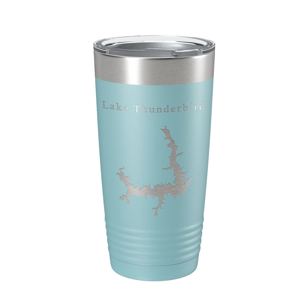 Lake Thunderbird Map Tumbler Travel Mug Insulated Laser Engraved Coffee Cup Oklahoma 20 oz