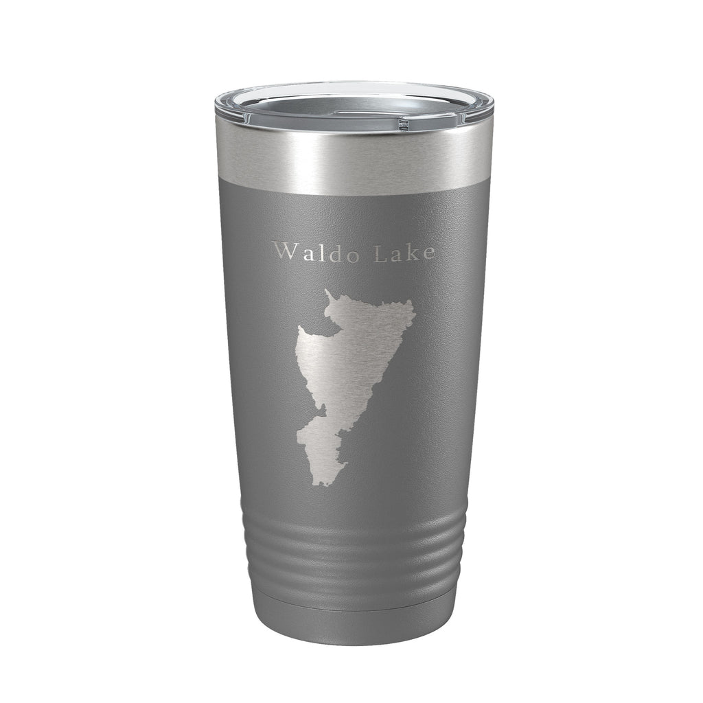 Waldo Lake Map Tumbler Travel Mug Insulated Laser Engraved Coffee Cup Oregon 20 oz