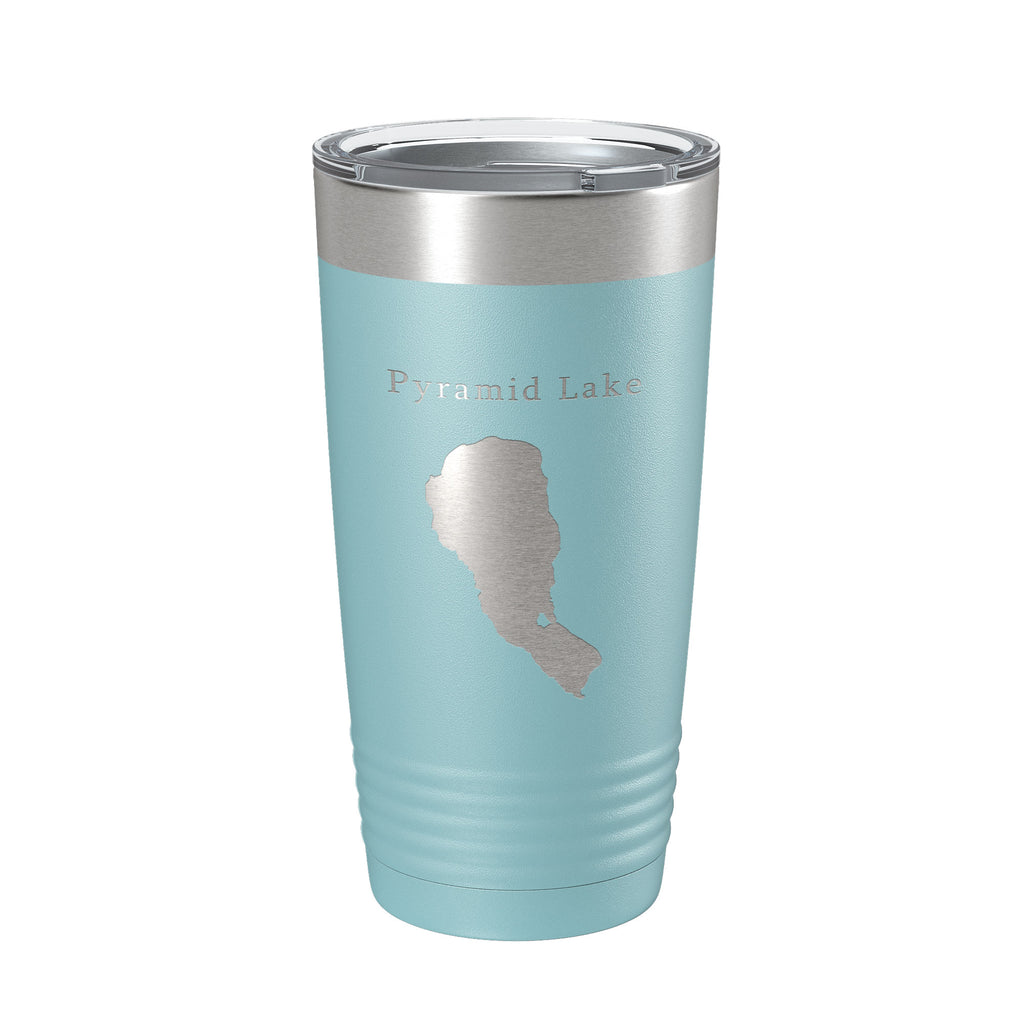 Pyramid Lake Map Tumbler Travel Mug Insulated Laser Engraved Coffee Cup Nevada 20 oz