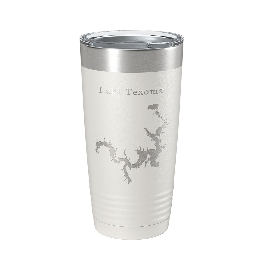 Lake Texoma Map Tumbler Travel Mug Insulated Laser Engraved Coffee Cup Oklahoma Texas 20 oz