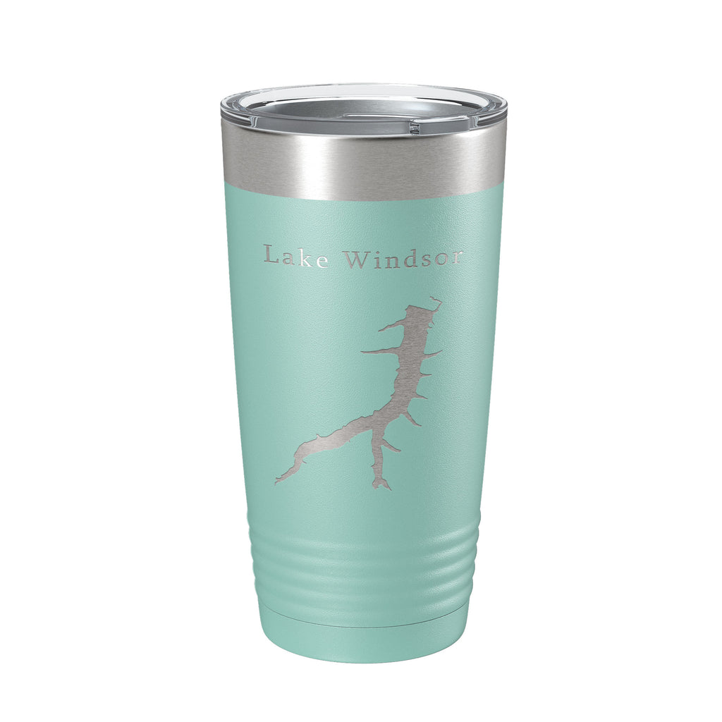 Lake Windsor Map Tumbler Travel Mug Insulated Laser Engraved Coffee Cup Arkansas 20 oz