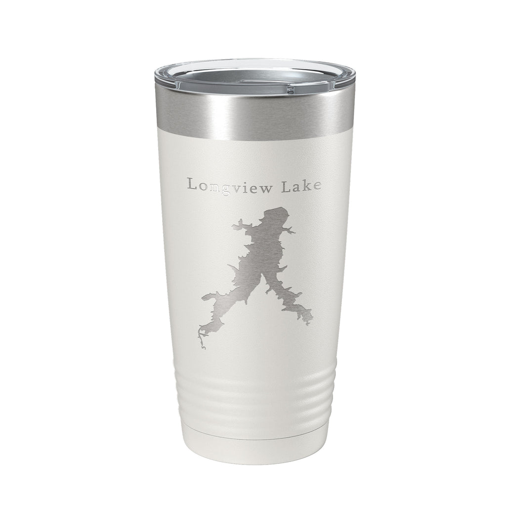 Longview Lake Map Tumbler Travel Mug Insulated Laser Engraved Coffee Cup Missouri 20 oz