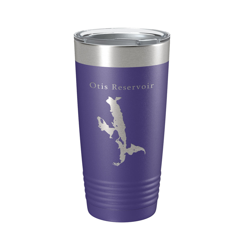 Otis Reservoir Tumbler Lake Map Travel Mug Insulated Laser Engraved Coffee Cup Massachusetts 20 oz