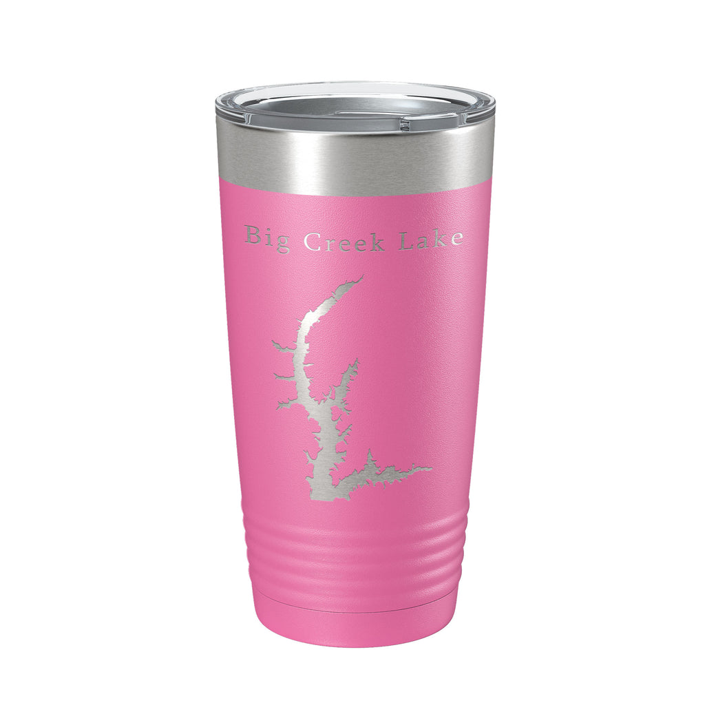 Big Creek Lake Map Tumbler Travel Mug Insulated Laser Engraved Coffee Cup Alabama 20 oz