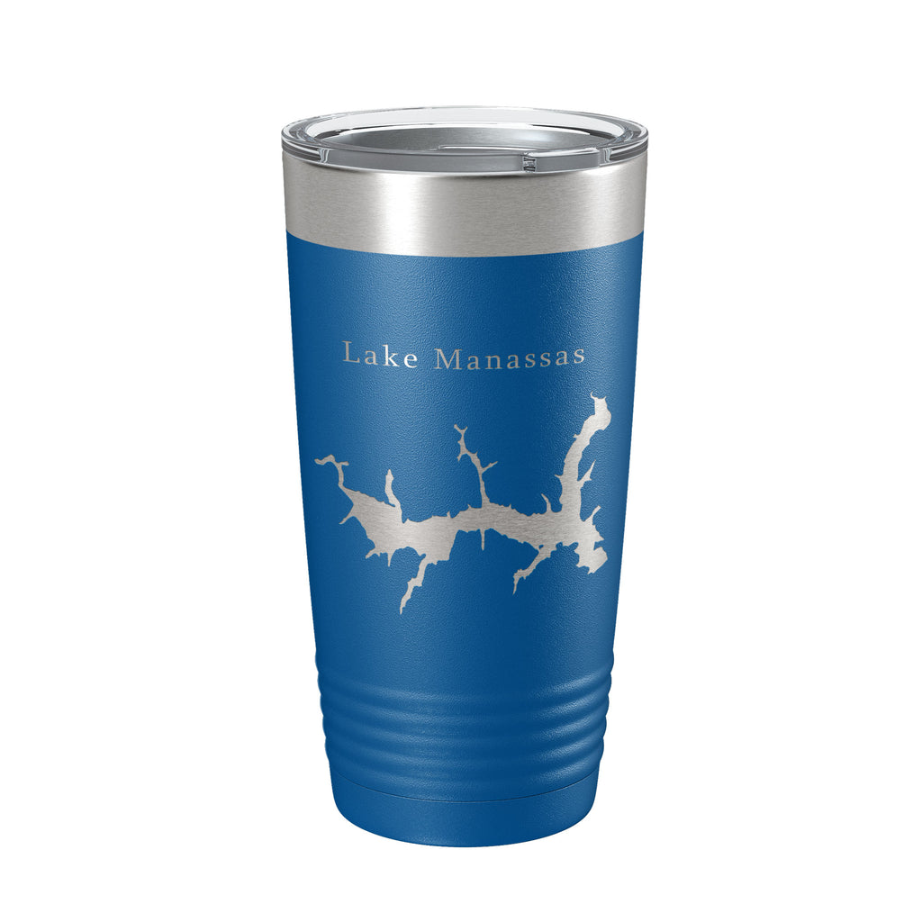 Lake Manassas Map Tumbler Travel Mug Insulated Laser Engraved Coffee Cup Virginia 20 oz