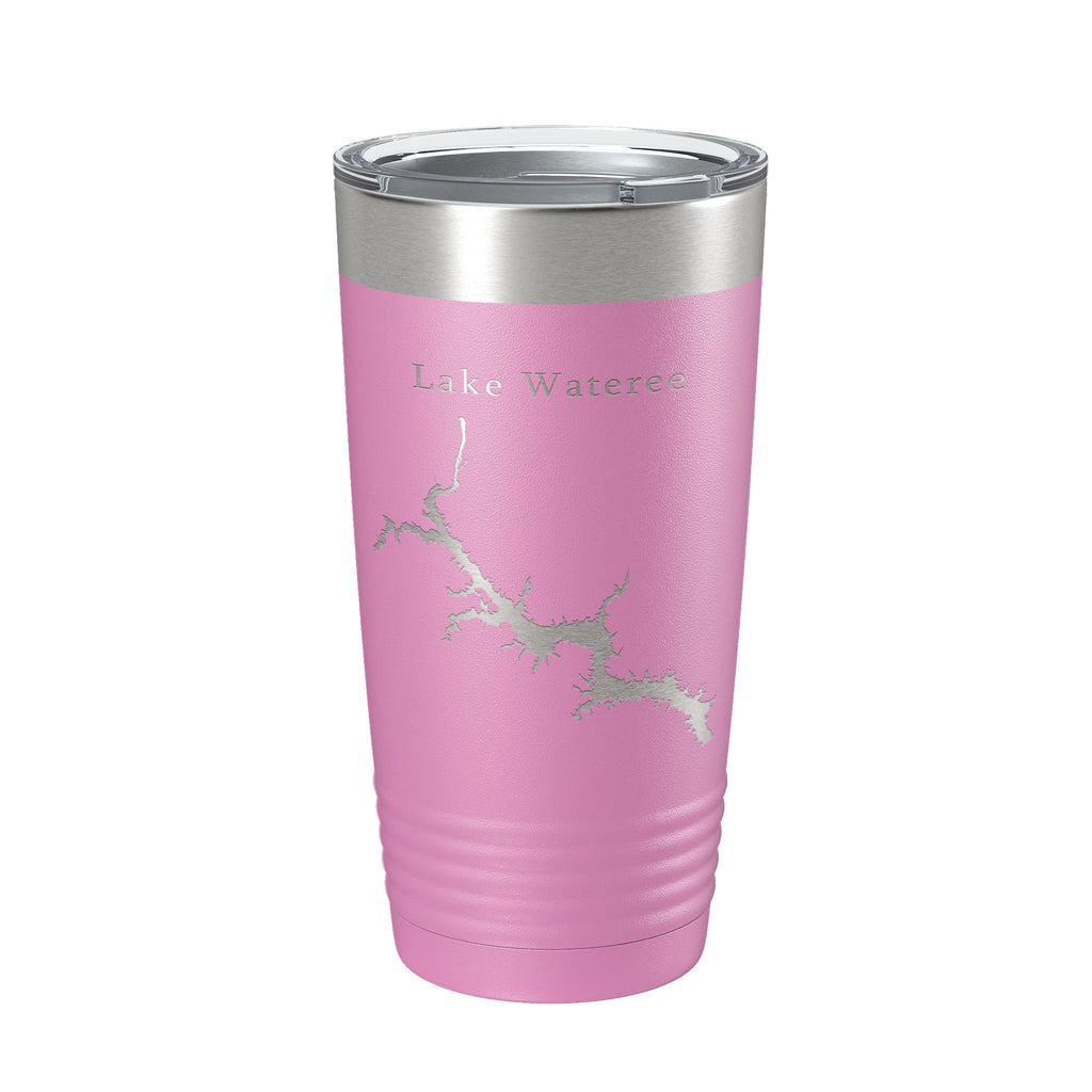 Lake Wateree Stumpy Pond Map Tumbler Travel Mug Insulated Laser Engraved Coffee Cup South Carolina 20 oz