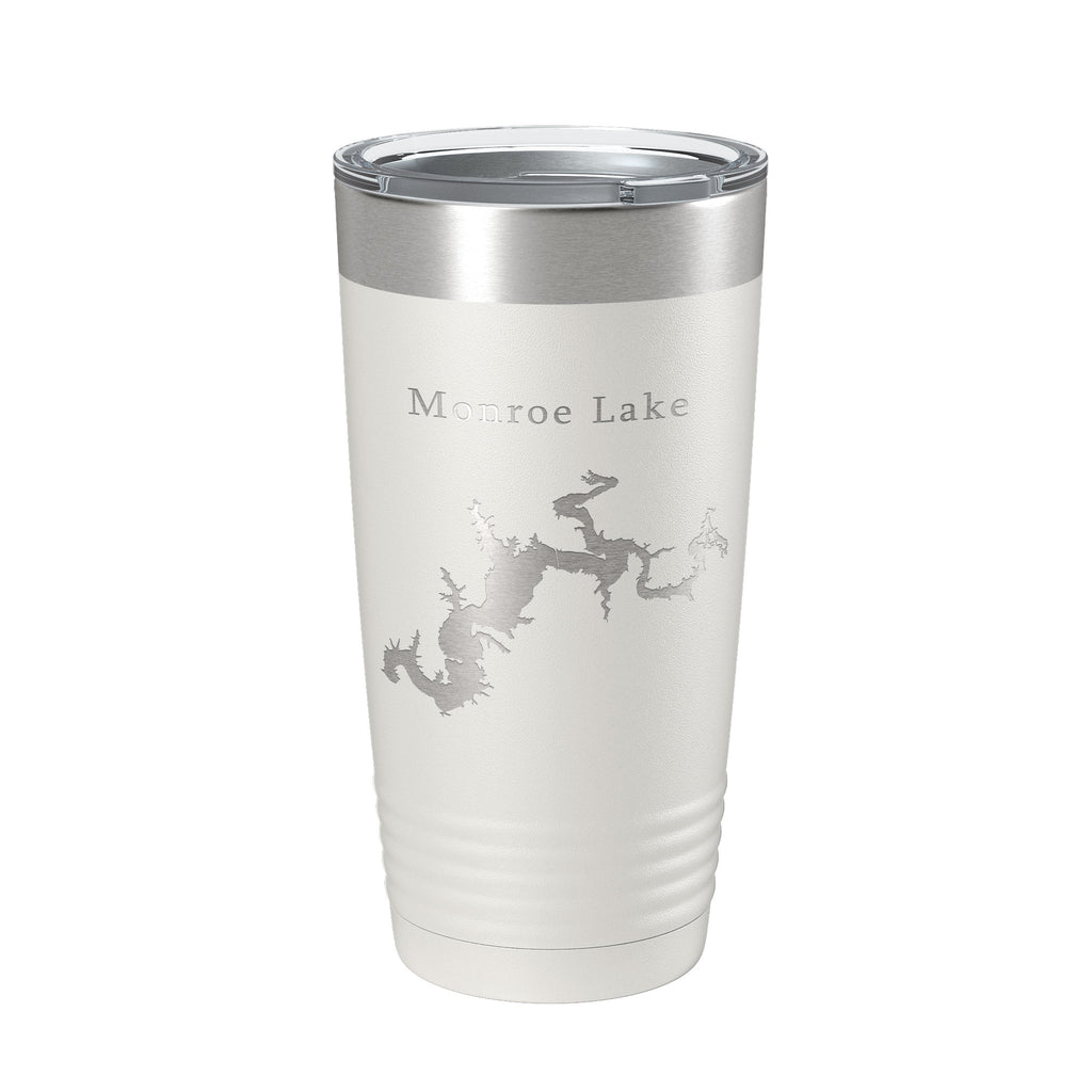 Monroe Lake Map Tumbler Travel Mug Insulated Laser Engraved Coffee Cup Indiana 20 oz