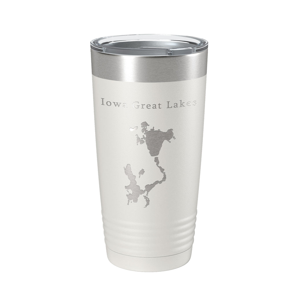 Iowa Great Lakes Map Tumbler Travel Mug Insulated Laser Engraved Coffee Cup Iowa 20 oz