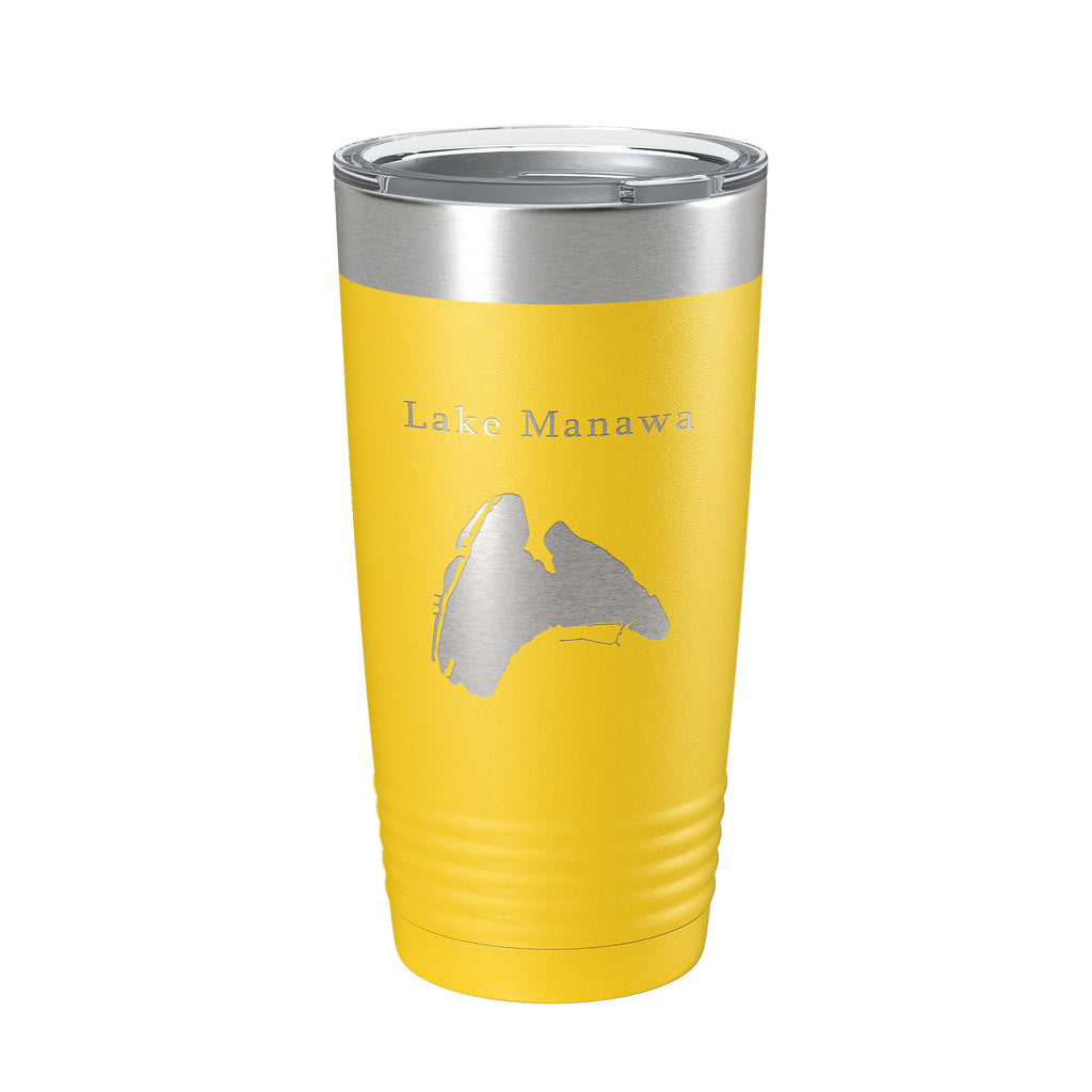 Lake Manawa Map Tumbler Travel Mug Insulated Laser Engraved Coffee Cup Iowa 20 oz