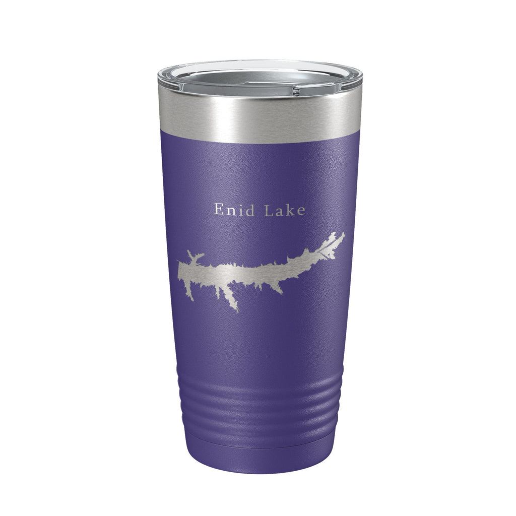 Enid Lake Map Tumbler Travel Mug Insulated Laser Engraved Coffee Cup Mississippi 20 oz