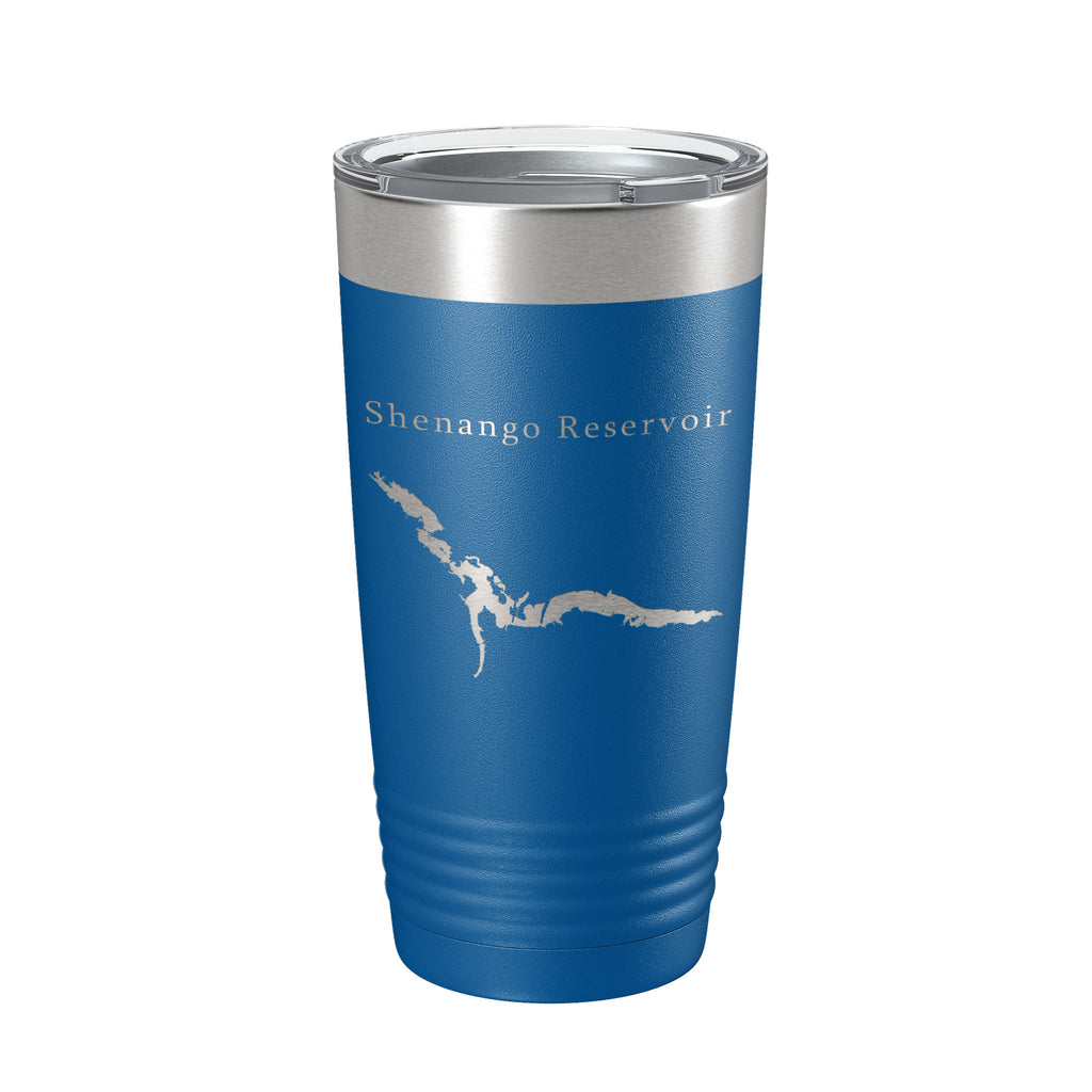 Shenango Reservoir Tumbler Lake Map Travel Mug Insulated Laser Engraved Coffee Cup Pennsylvania 20 oz