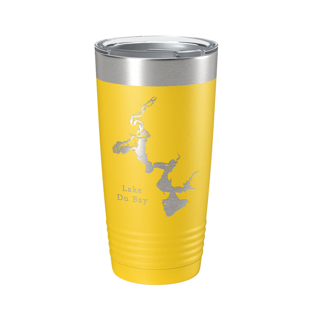 Lake Du Bay Map Tumbler Travel Mug Insulated Laser Engraved Coffee Cup Wisconsin 20 oz