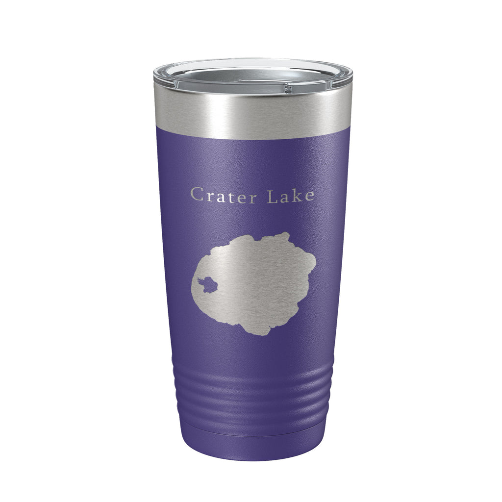 Crater Lake Map Tumbler Travel Mug Insulated Laser Engraved Coffee Cup Oregon 20 oz