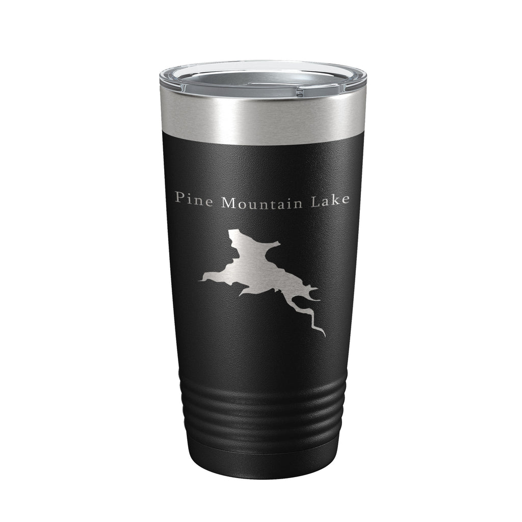 Pine Mountain Lake Map Tumbler Travel Mug Insulated Laser Engraved Coffee Cup California 20 oz
