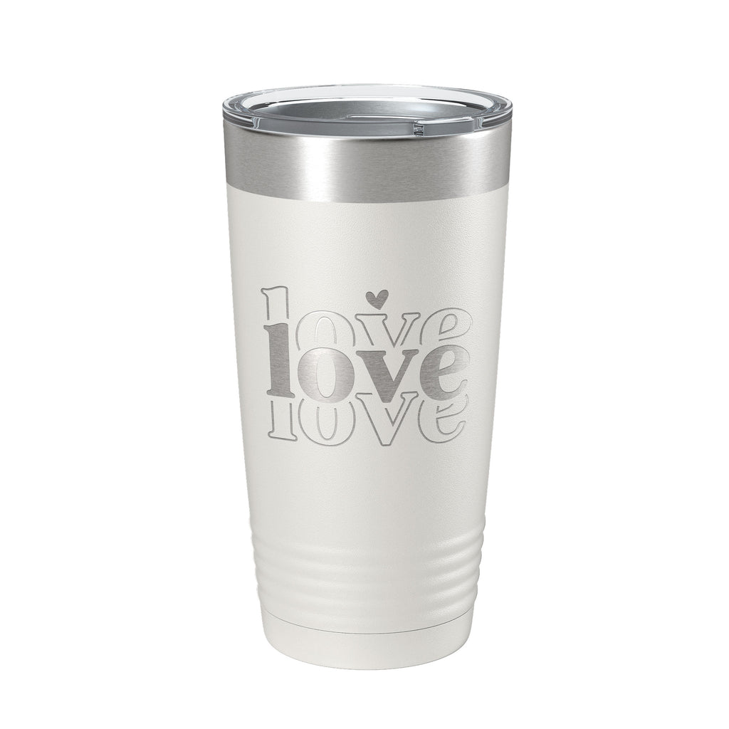 Love Love Love Tumbler Travel Mug Insulated Laser Engraved Coffee Cup 20 oz