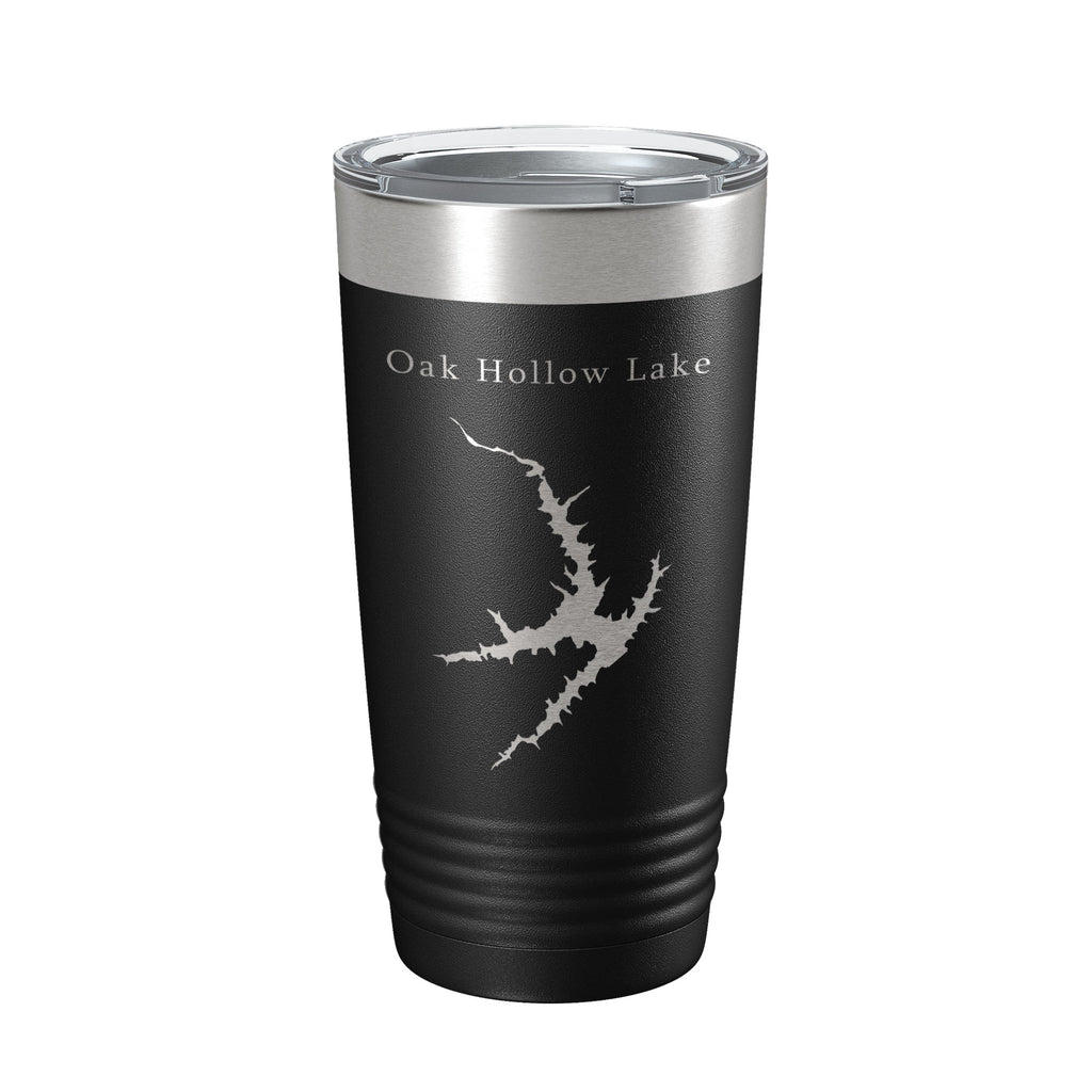 Oak Hollow Lake Map Tumbler Travel Mug Insulated Laser Engraved Coffee Cup High Point North Carolina 20 oz