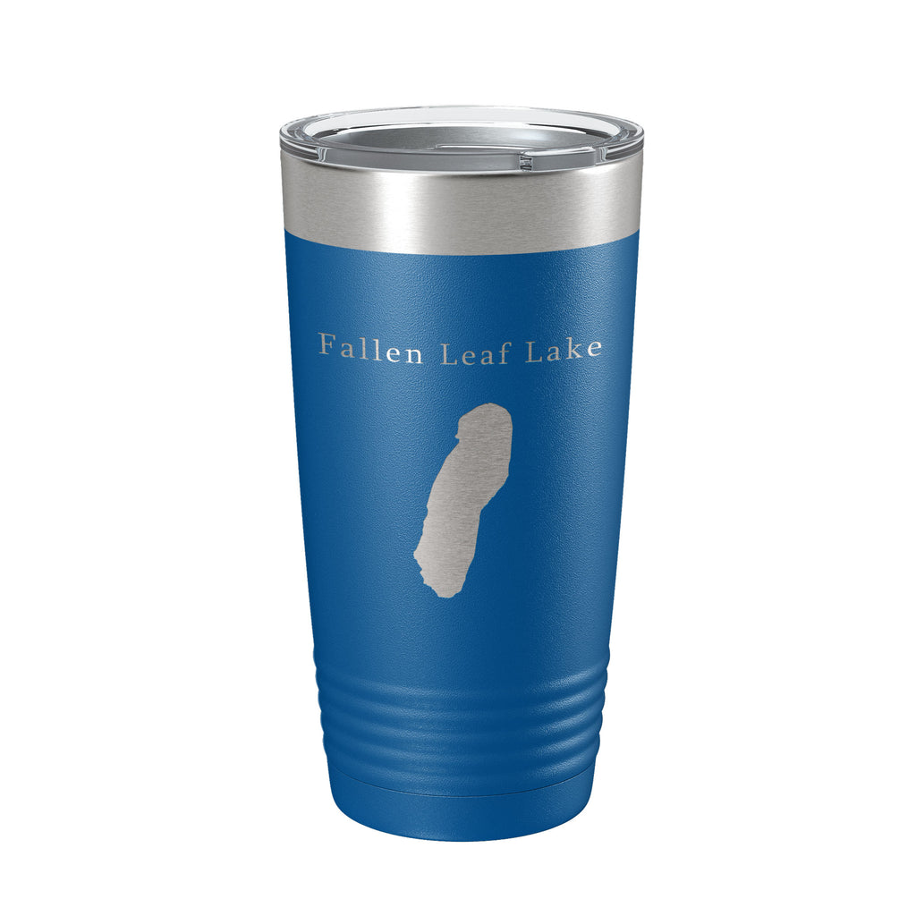 Fallen Leaf Lake Map Tumbler Travel Mug Insulated Laser Engraved Coffee Cup California 20 oz