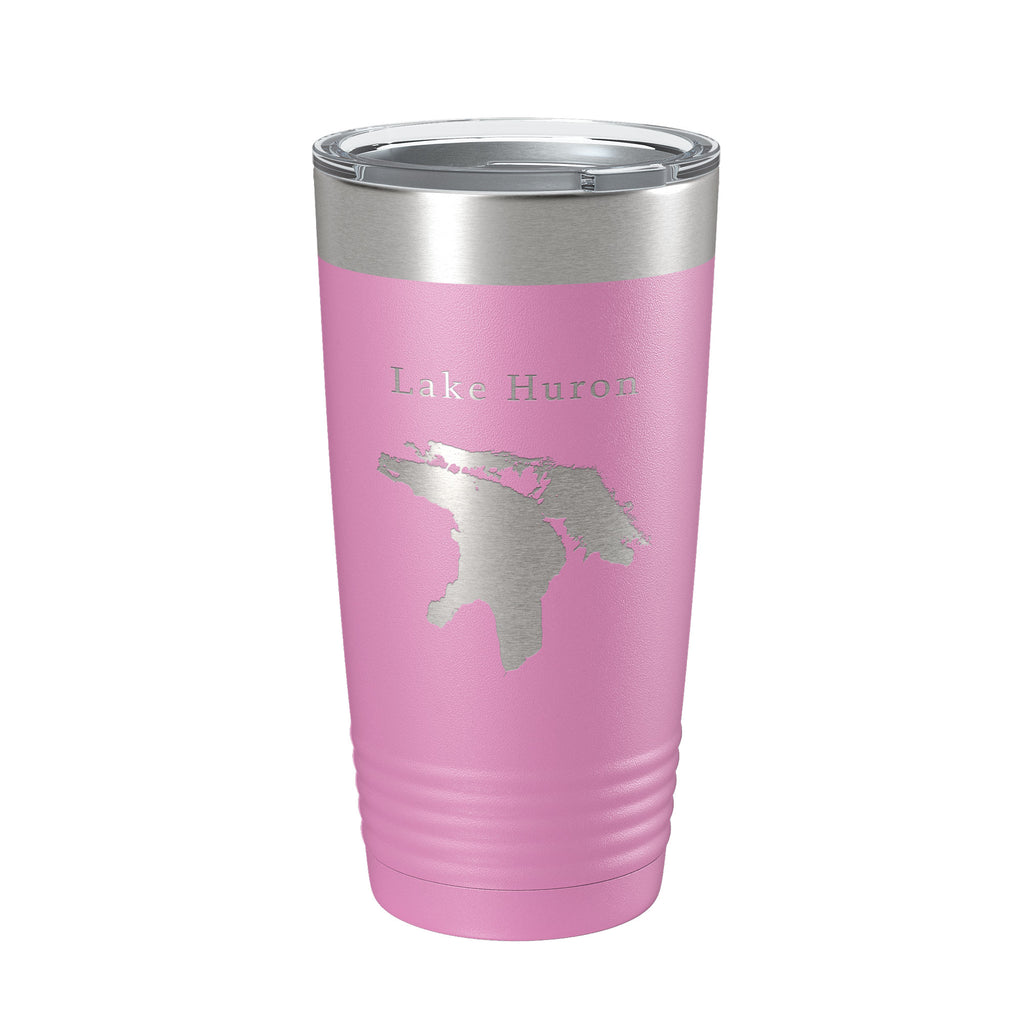 Lake Huron Map Tumbler Travel Mug Insulated Laser Engraved Coffee Cup Michigan Ontario 20 oz