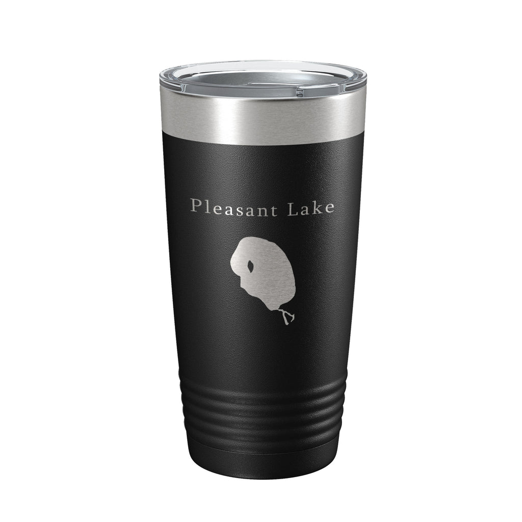 Pleasant Lake Map Tumbler Travel Mug Insulated Laser Engraved Coffee Cup Michigan 20 oz
