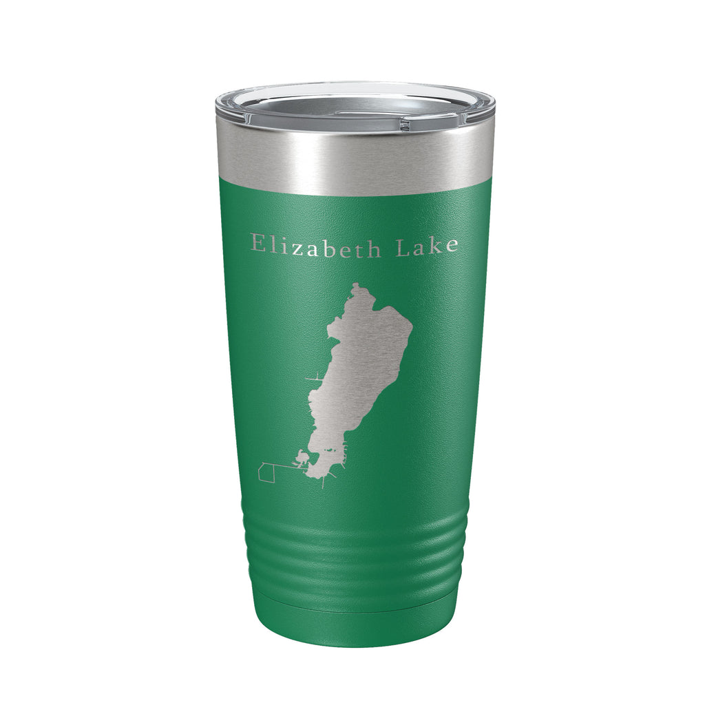 Elizabeth Lake Map Tumbler Travel Mug Insulated Laser Engraved Coffee Cup Illinois Wisconsin 20 oz