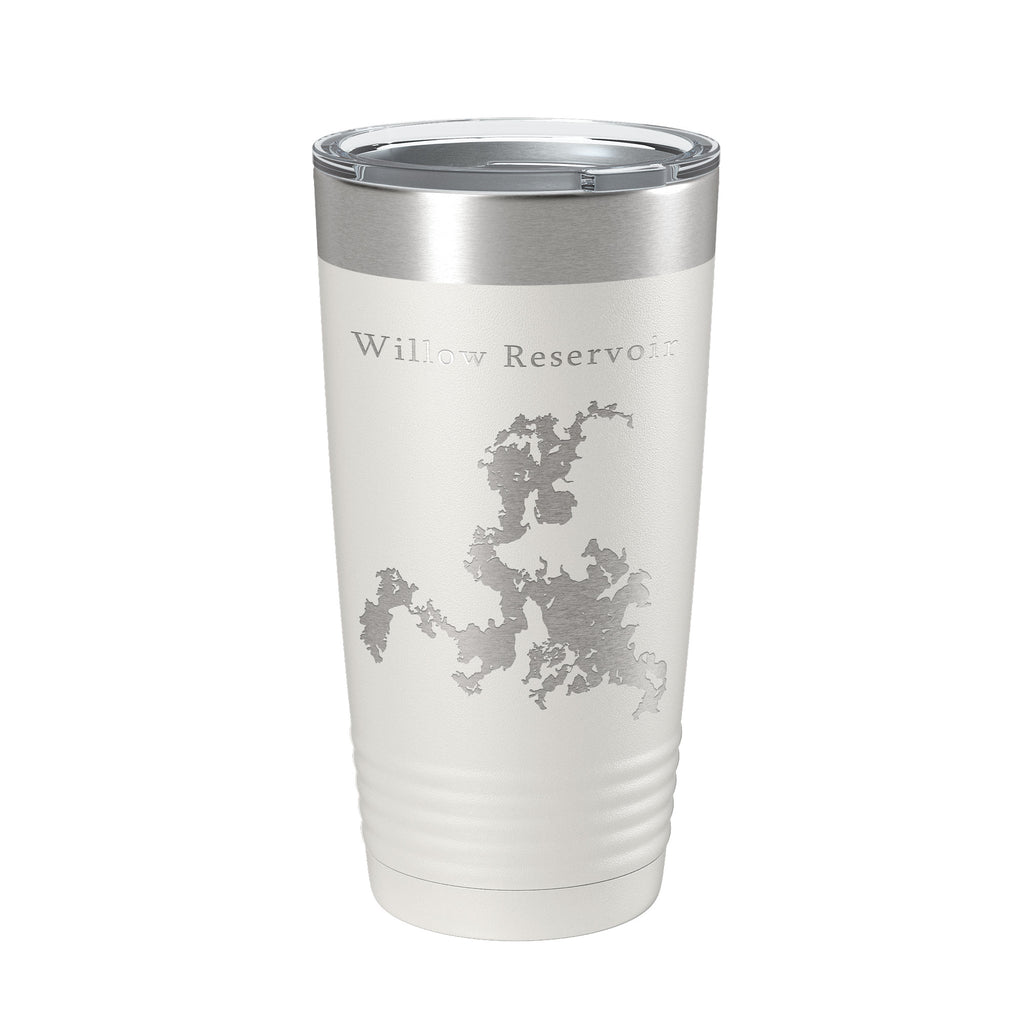 Willow Reservoir Tumbler Lake Map Travel Mug Insulated Laser Engraved Coffee Cup Wisconsin 20 oz