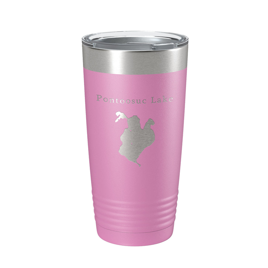 Pontoosuc Lake Map Tumbler Travel Mug Insulated Laser Engraved Coffee Cup Massachusetts 20 oz