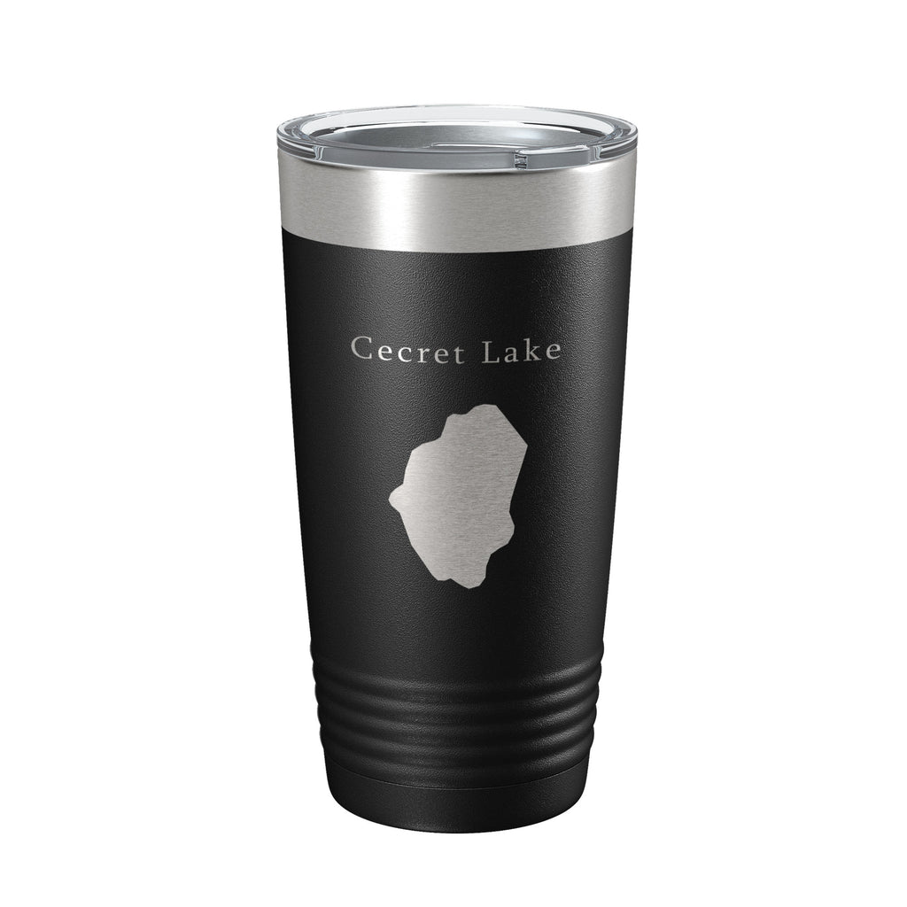 Cecret Lake Secret Map Tumbler Travel Mug Insulated Laser Engraved Coffee Cup Utah 20 oz