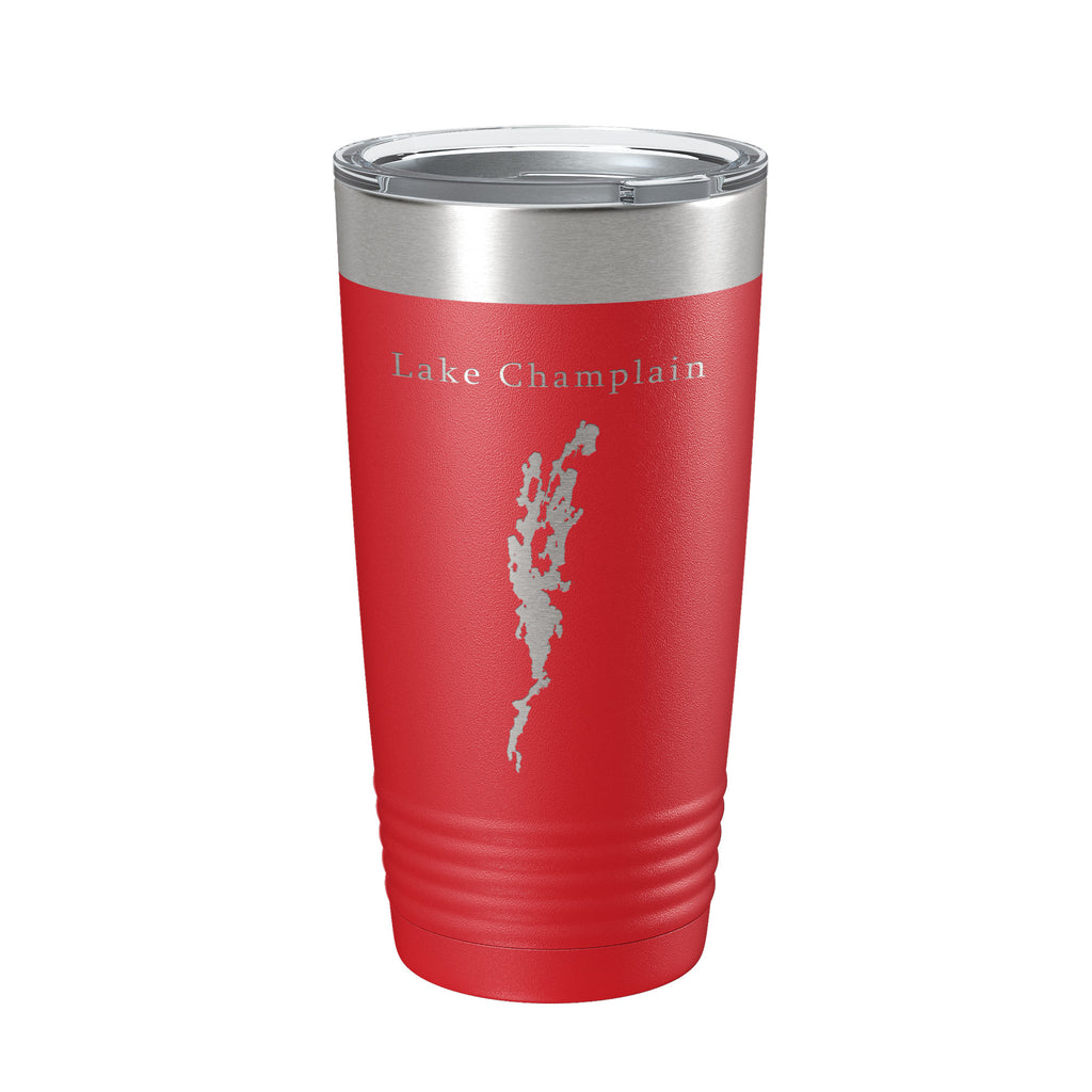 Lake Champlain Map Tumbler Travel Mug Insulated Laser Engraved Coffee Cup Vermont New York Canada 20 oz