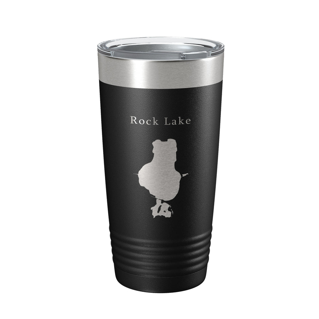 Rock Lake Map Tumbler Travel Mug Insulated Laser Engraved Coffee Cup Wisconsin 20 oz