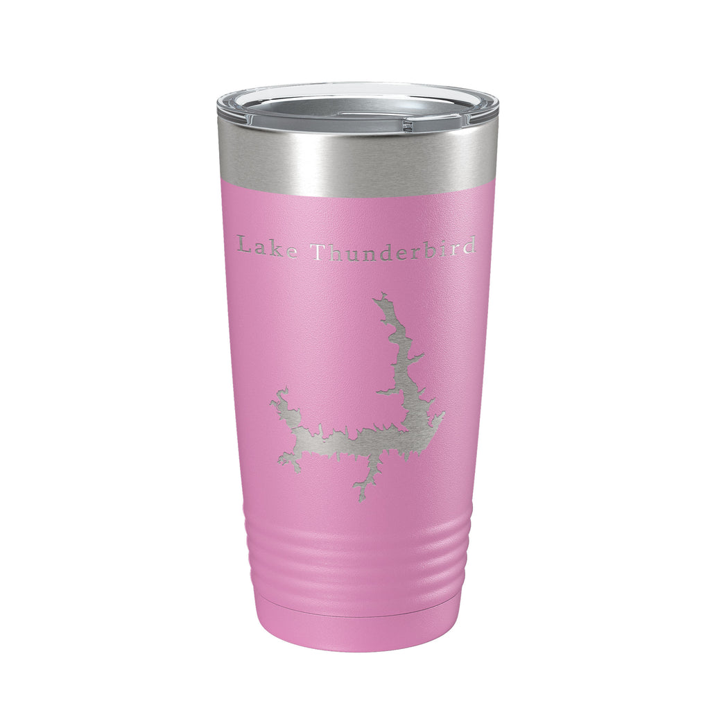 Lake Thunderbird Map Tumbler Travel Mug Insulated Laser Engraved Coffee Cup Oklahoma 20 oz