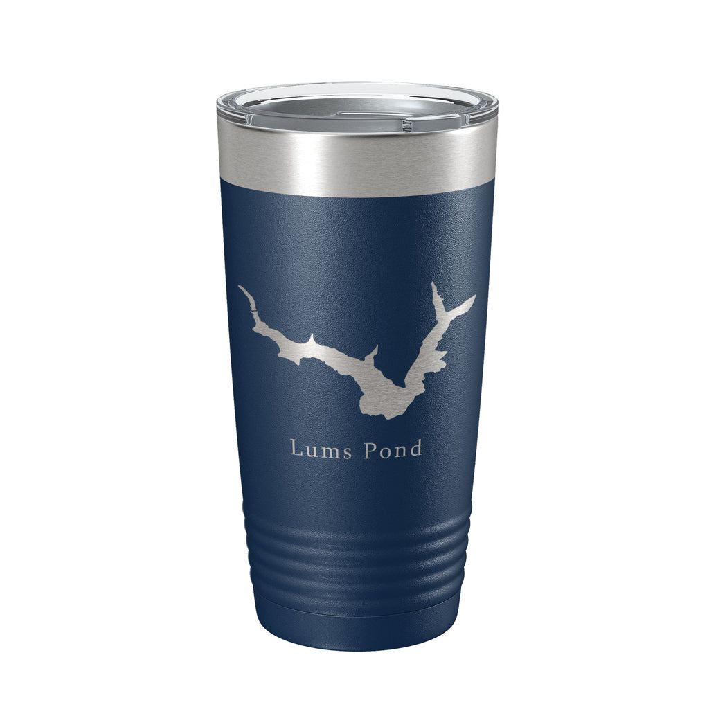 Lums Pond Tumbler Lake Map Travel Mug Insulated Laser Engraved Coffee Cup Delaware 20 oz