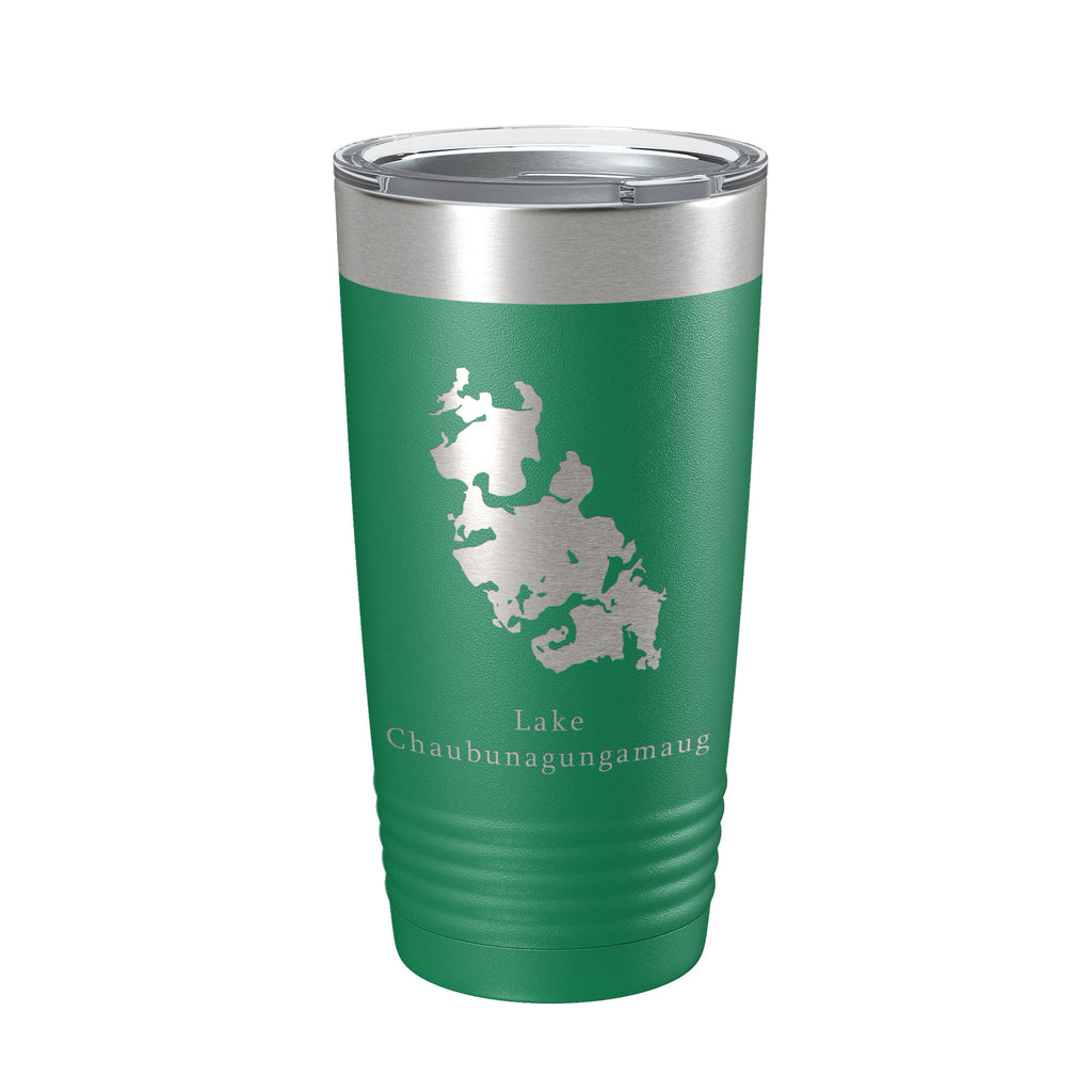 Lake Chaubunagungamaug Map Tumbler Travel Mug Insulated Laser Engraved Coffee Cup Massachusetts 20 oz