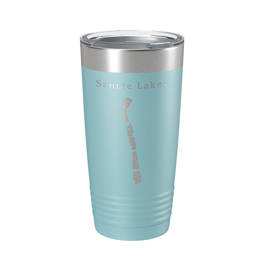 Santee Lakes Map Tumbler Travel Mug Insulated Laser Engraved Coffee Cup California 20 oz