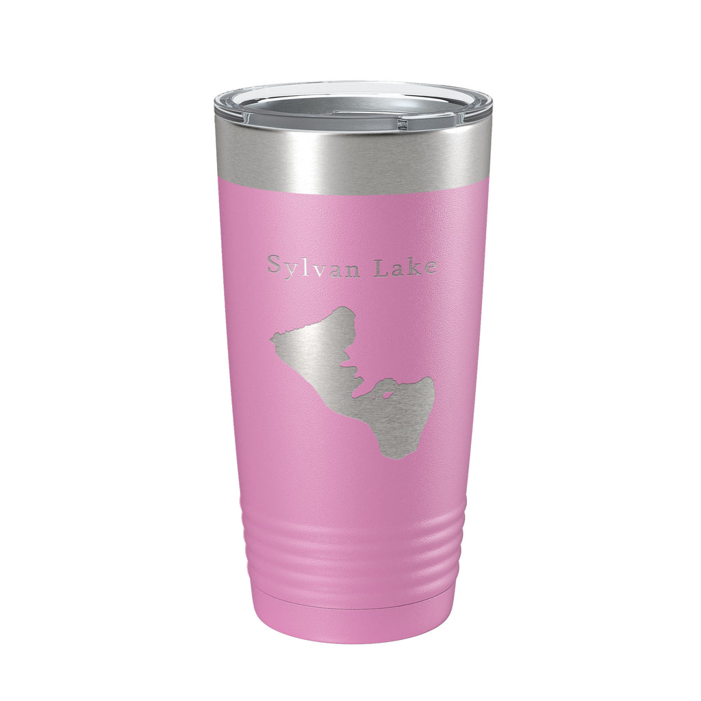 Sylvan Lake Map Tumbler Travel Mug Insulated Laser Engraved Coffee Cup Custer State Park South Dakota 20 oz