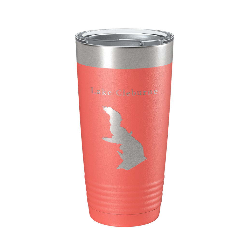 Lake Pat Cleburne Map Tumbler Travel Mug Insulated Laser Engraved Coffee Cup Texas 20 oz