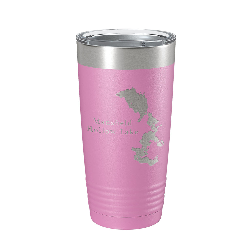 Mansfield Hollow Lake Map Tumbler Travel Mug Insulated Laser Engraved Coffee Cup Connecticut 20 oz