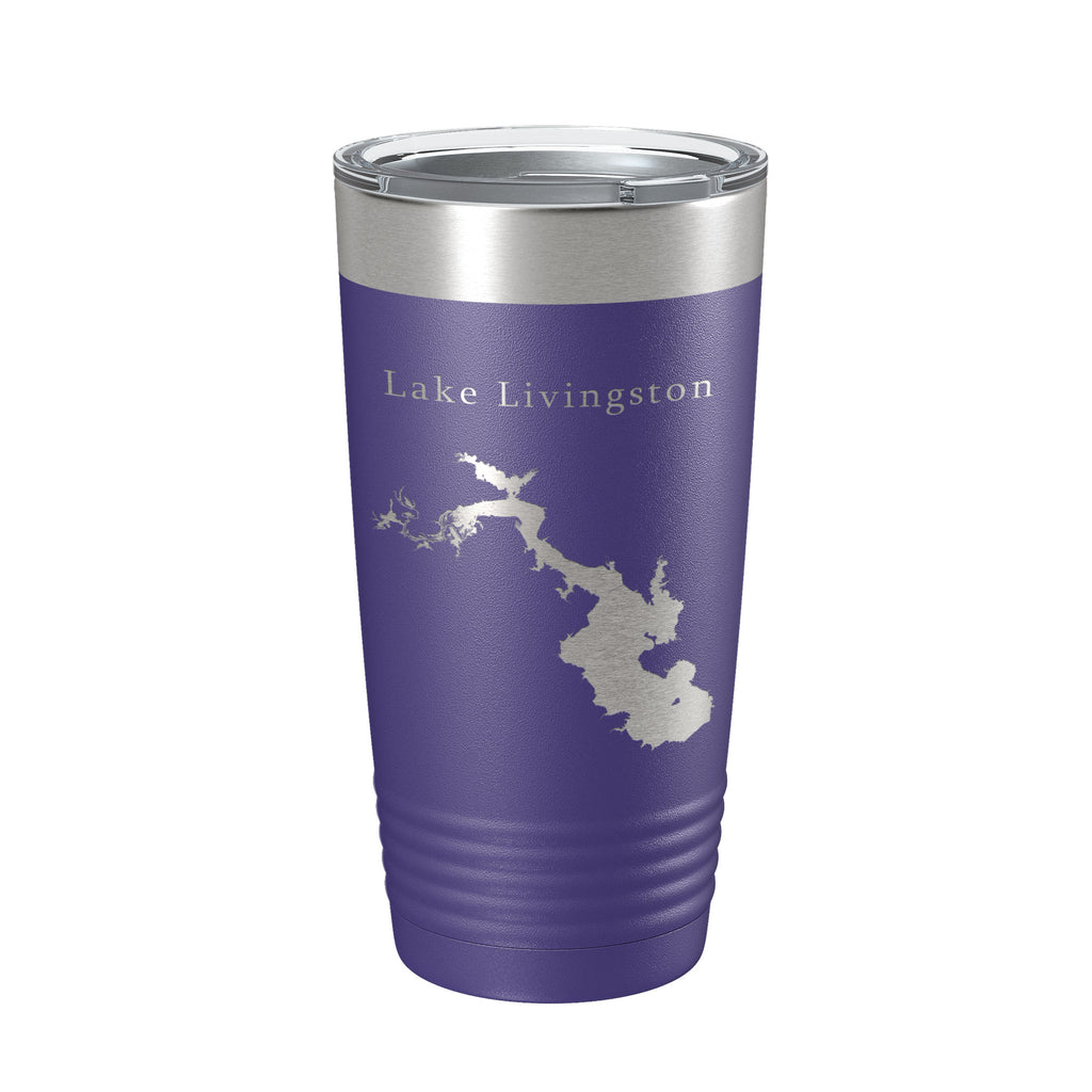 Lake Livingston Map Tumbler Travel Mug Insulated Laser Engraved Coffee Cup Texas 20 oz