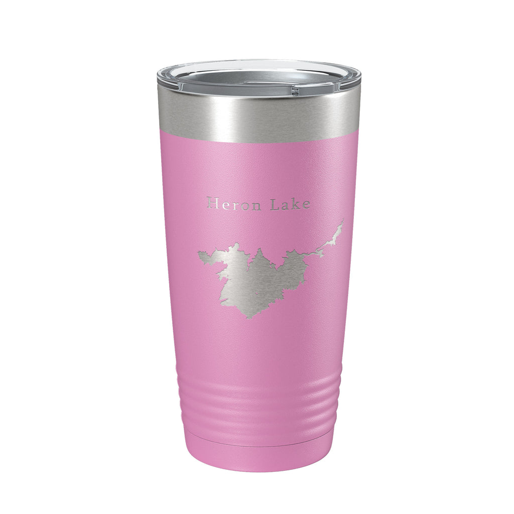 Heron Lake Map Tumbler Travel Mug Insulated Laser Engraved Coffee Cup New Mexico 20 oz