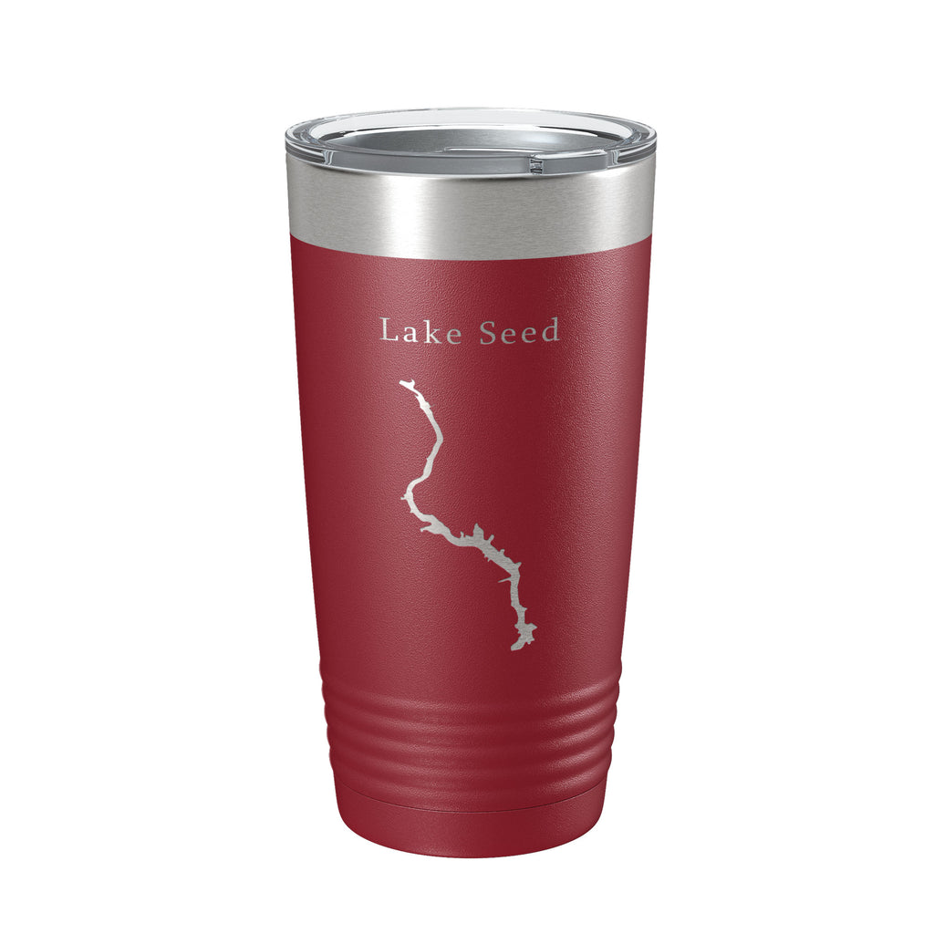 Lake Seed Map Tumbler Travel Mug Insulated Laser Engraved Coffee Cup Rabun County Georgia 20 oz