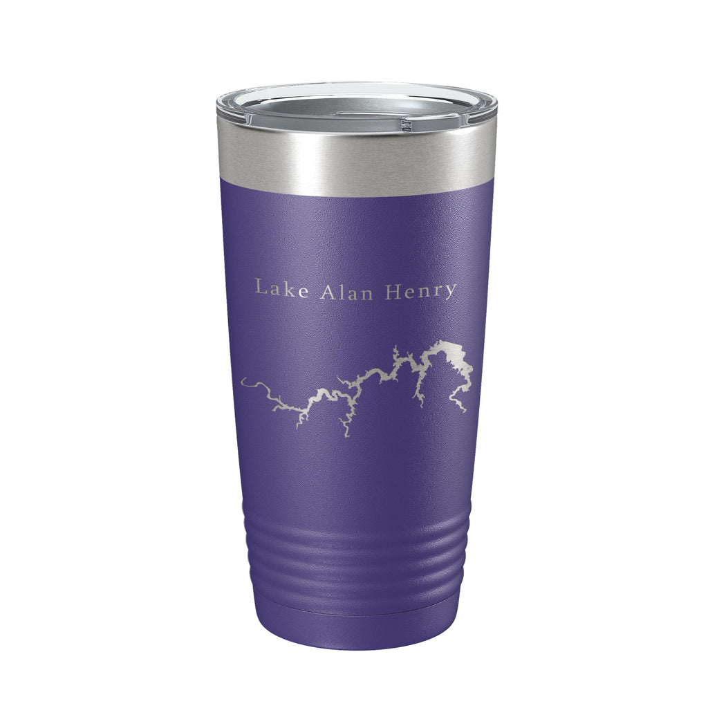 Lake Alan Henry Map Tumbler Travel Mug Insulated Laser Engraved Coffee Cup Texas 20 oz