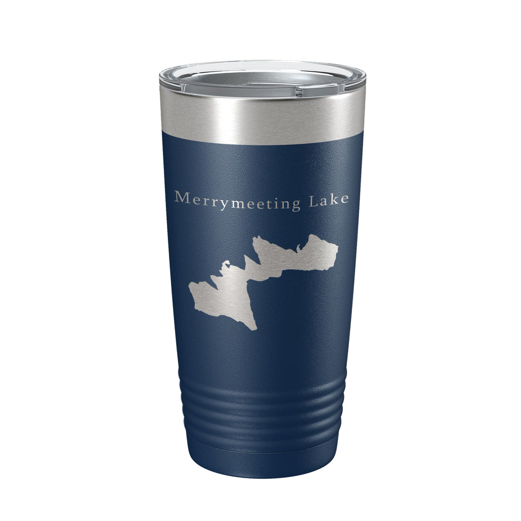 Merrymeeting Lake Map Tumbler Travel Mug Insulated Laser Engraved Coffee Cup New Hampshire 20 oz