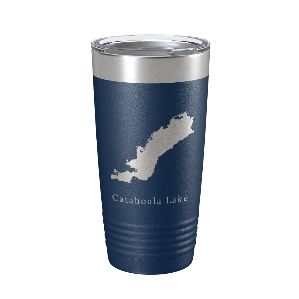 Catahoula Lake Map Tumbler Travel Mug Insulated Laser Engraved Coffee Cup Louisiana 20 oz