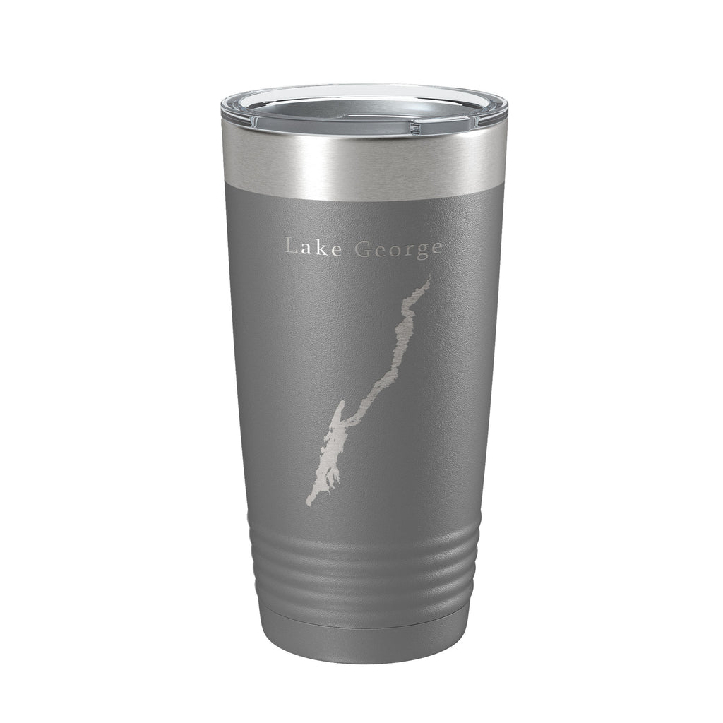 Lake George Map Tumbler Travel Mug Insulated Laser Engraved Coffee Cup New York 20 oz