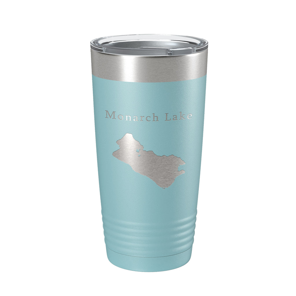 Monarch Lake Map Tumbler Travel Mug Insulated Laser Engraved Coffee Cup Colorado 20 oz