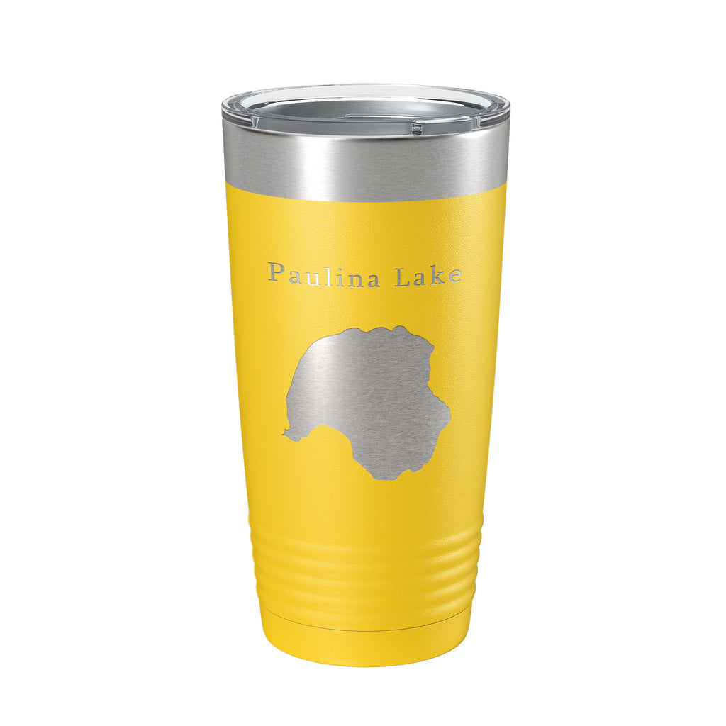 Paulina Lake Map Tumbler Travel Mug Insulated Laser Engraved Coffee Cup Oregon 20 oz