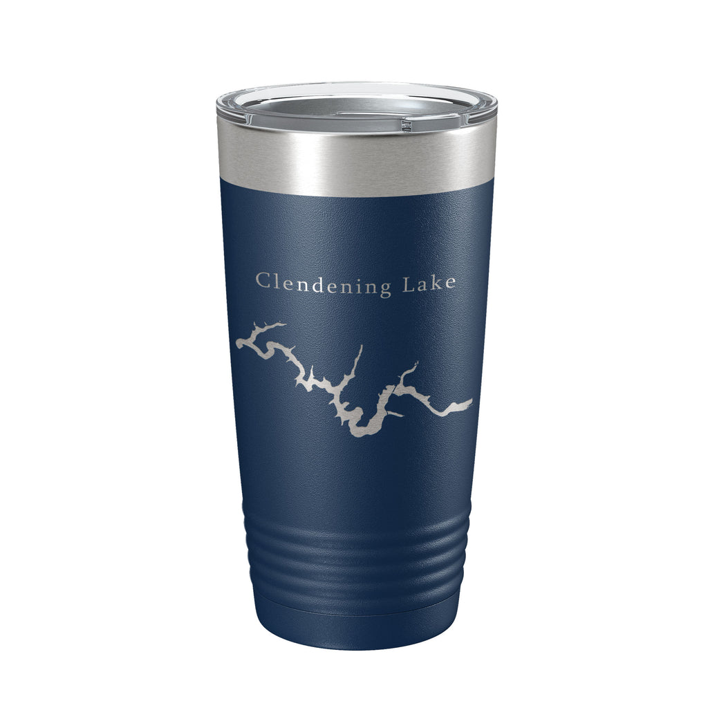 Clendening Lake Map Tumbler Travel Mug Insulated Laser Engraved Coffee Cup Ohio 20 oz